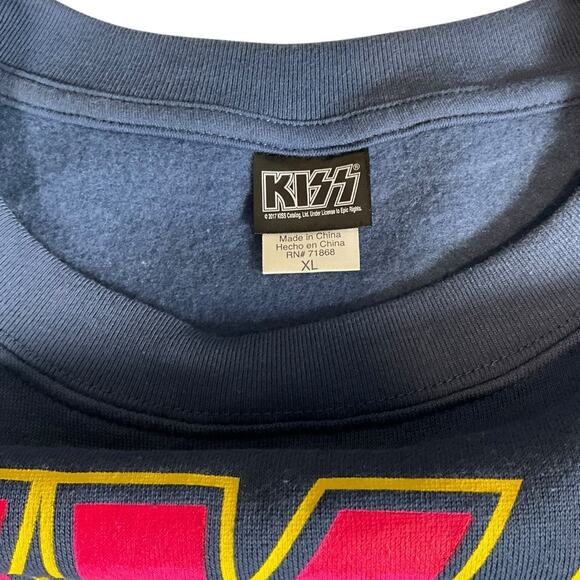 KISS Band Graphic Crewneck Sweatshirt Blue XL Rock Music Retro 60/40 Blend New - Picture 10 of 12